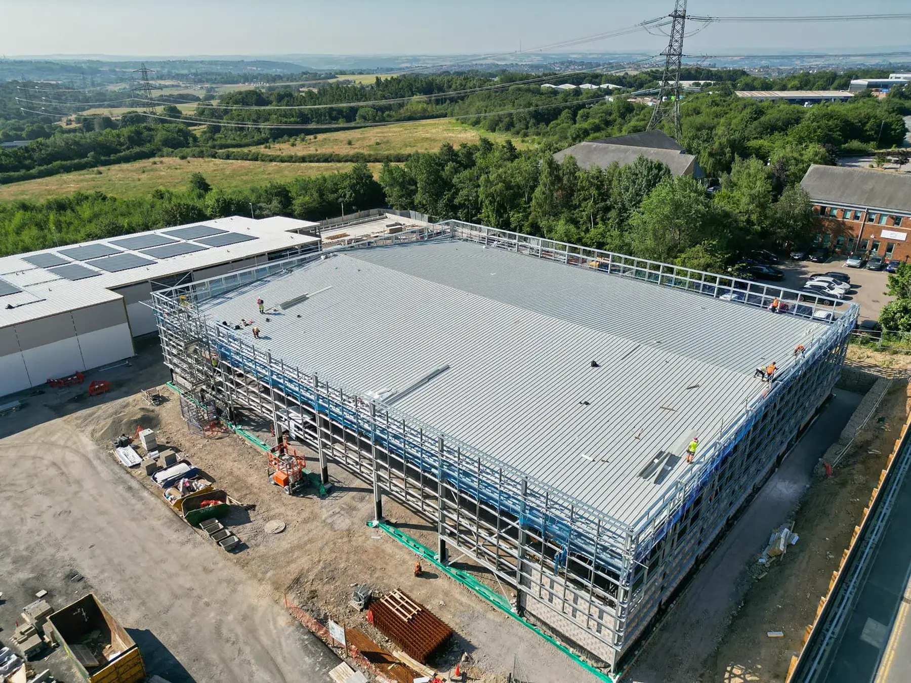 Stonedale-Construction-Home-Bargains-Birstall-Project-1 Home Bargains Birstall steel frame retail construction with roofing installation underway