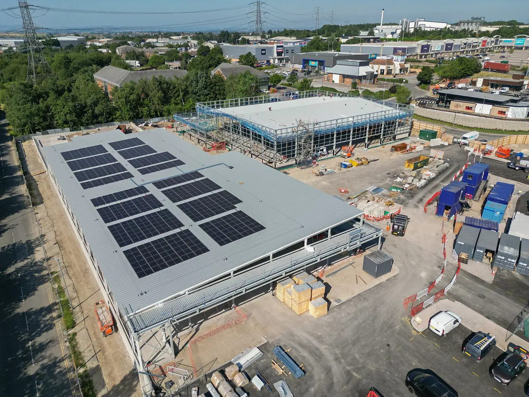 Stonedale-Construction-Lidl-Birstall-Project-3 Lidl Birstall retail development with steel frame construction, roofing and solar panels