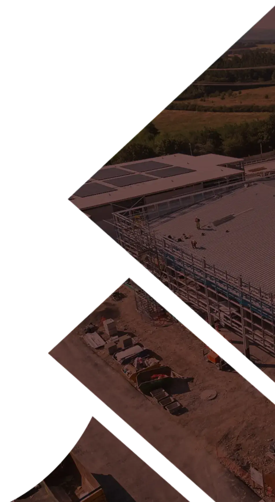 Stonedale_Construction_Website_Projects_Top_Home_Bargains_Birstall_Mobile Graphic image in the form of the Stonedale Construction Logo Icon showing a construction project at Home Bargains in Birstall for mobile display